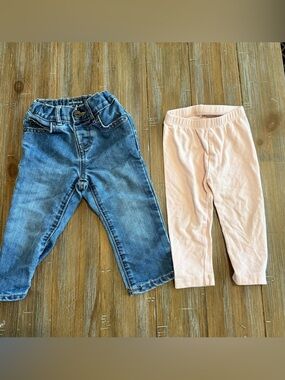 Baby girl jeans and leggings set